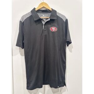 Mens Fanatics Medium Black San Francisco 49ers NFL Short Sleeved Polo Shirt Top